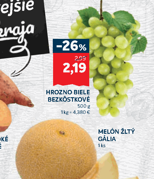 HROZNO BIELE BEZKÔSTKOVÉ
