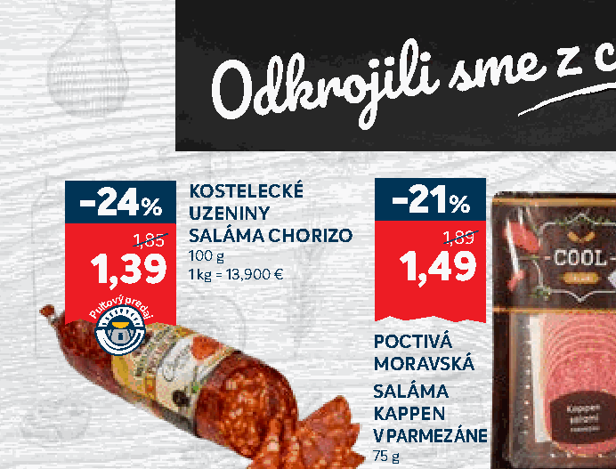 KOSTELECKÉ UZENINY SALÁMA CHORIZO