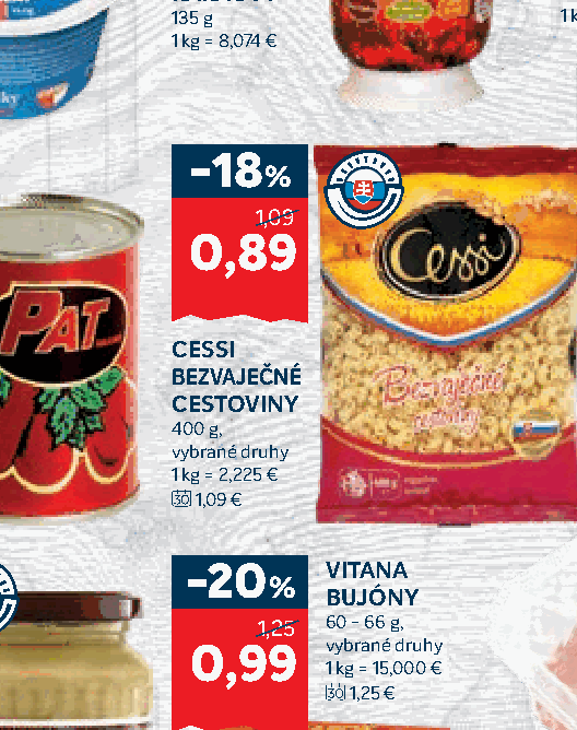 CESSI BEZVAJEČNÉ CESTOVINY