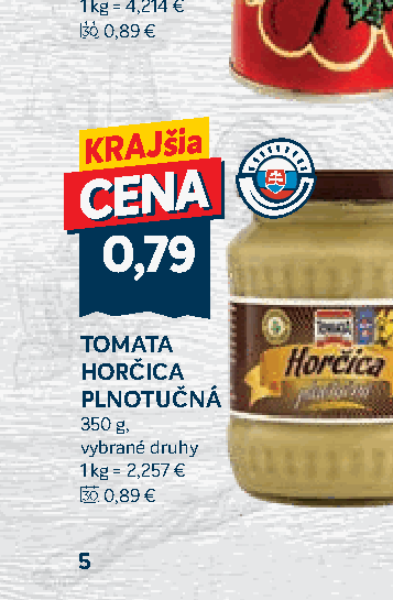 TOMATA HORČICA PLNOTUČNÁ