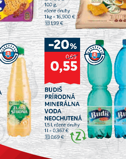 BUDIŠ PRÍRODNÁ MINERÁLNA VODA NEOCHUTENÁ