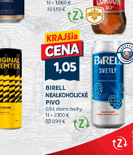 BIRELL NEALKOHOLICKÉ PIVO