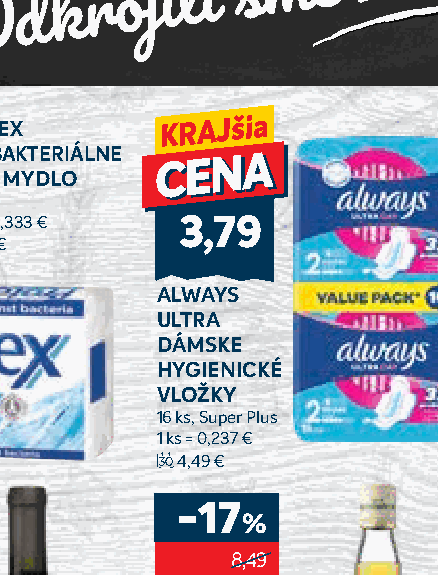 ALWAYS ULTRA DÁMSKE HYGIENICKÉ VLOŽKY