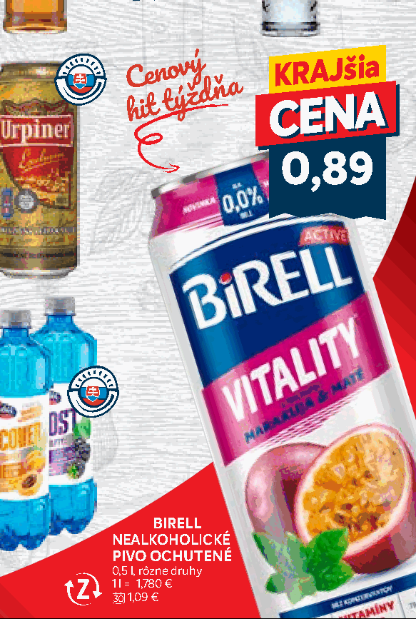 BIRELL NEALKOHOLICKÉ PIVO OCHUTENÉ
