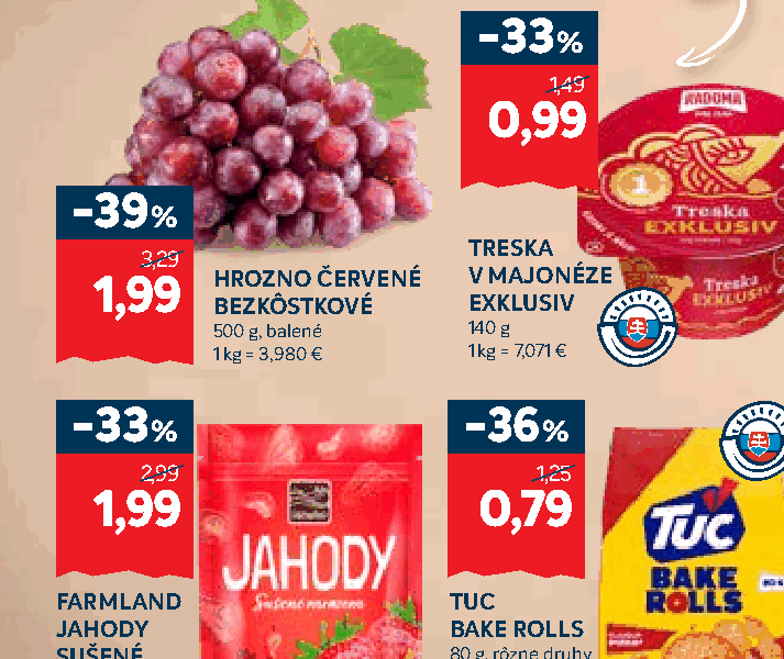HROZNO ČERVENÉ BEZKÔSTKOVÉ