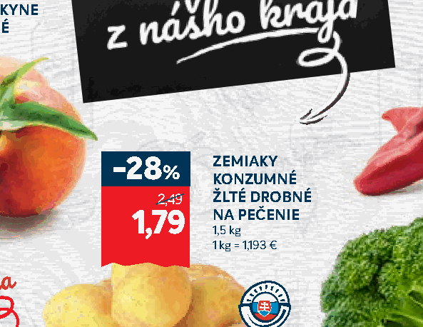 ZEMIAKY KONZUMNÉ ŽLTÉ DROBNÉ NA PEČENIE