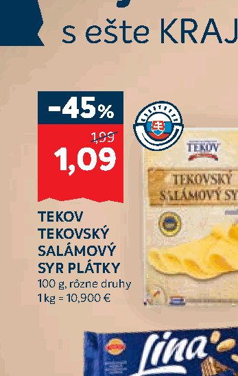 TEKOV TEKOVSKÝ SALÁMOVÝ SYR PLÁTKY