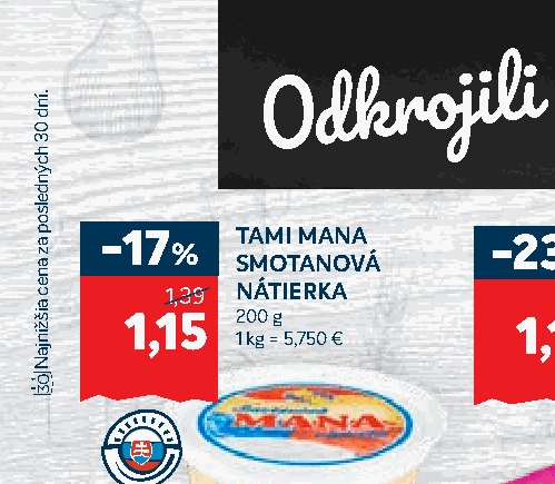 TAMI MANA SMOTANOVÁ NÁTIERKA