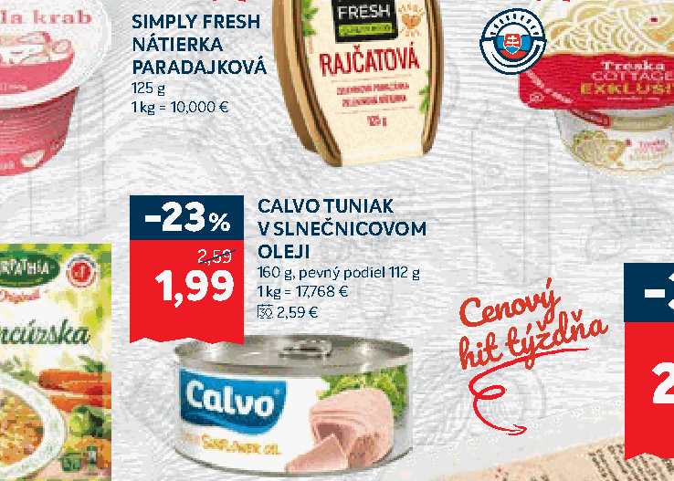 CALVO TUNIAK V SLNEČNICOVOM OLEJI