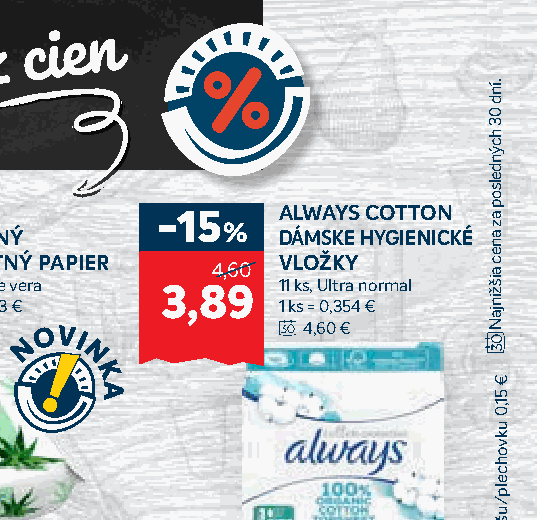 ALWAYS COTTON DÁMSKE HYGIENICKÉ a VLOŽKY