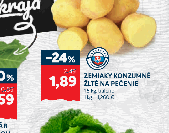 ZEMIAKY KONZUMNÉ ŽLTÉ NA PEČENIE