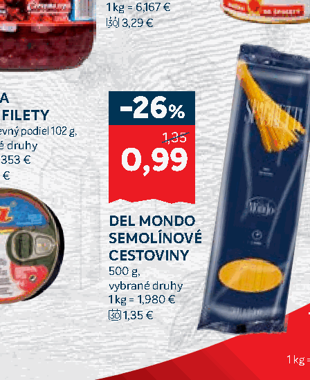 DEL MONDO SEMOLÍNOVÉ CESTOVINY