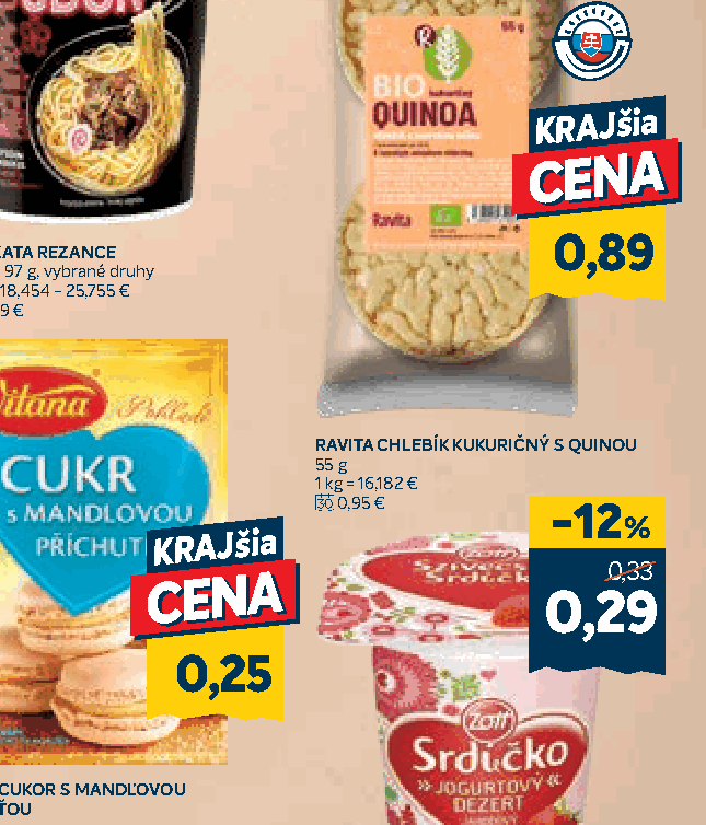 RAVITA CHLEBÍK KUKURIČNÝ S QUINOU