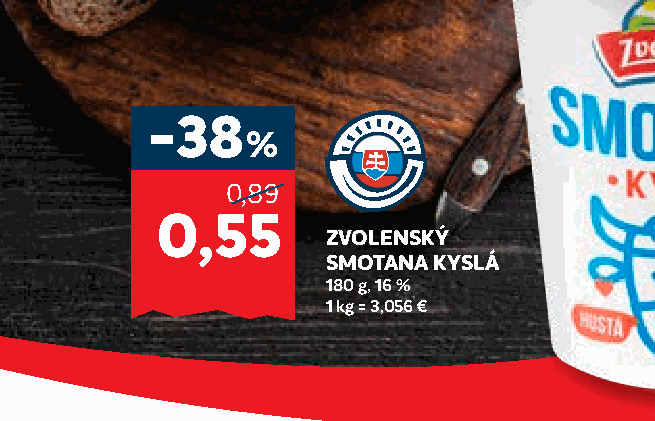 ZVOLENSKÝ SMOTANA KYSLÁ