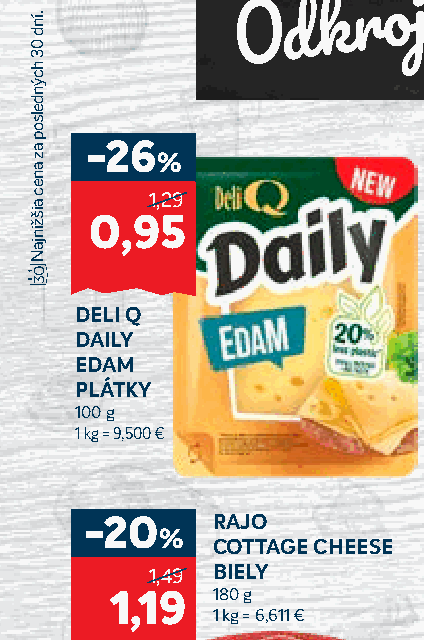 DELI Q DAILY EDAM PLÁTKY