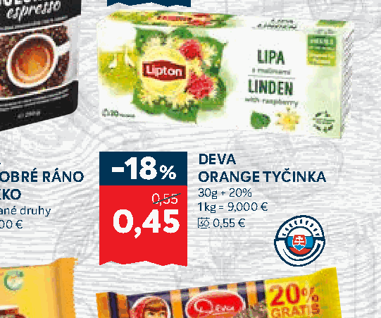 DEVA ORANGE TYČINKA
