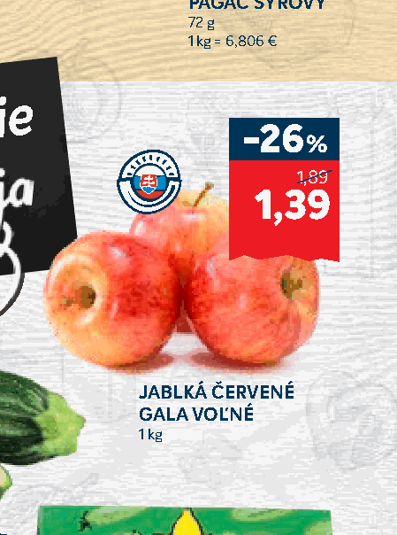 JABLKÁ ČERVENÉ GALA VOĽNÉ