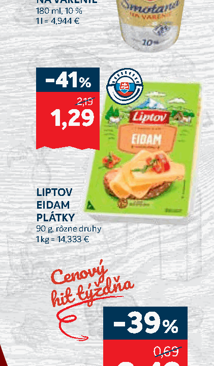 LIPTOV EIDAM PLÁTKY
