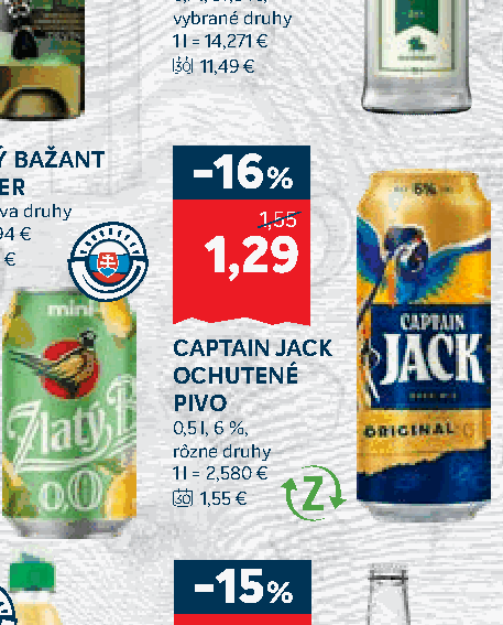 CAPTAIN JACK OCHUTENÉ PIVO