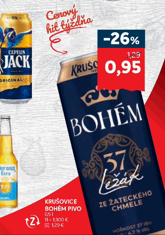KRUŠOVICE BOHÉM PIVO