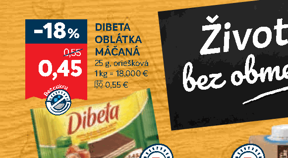 DIBETA OBLÁTKA 0,55 MÁČANÁ