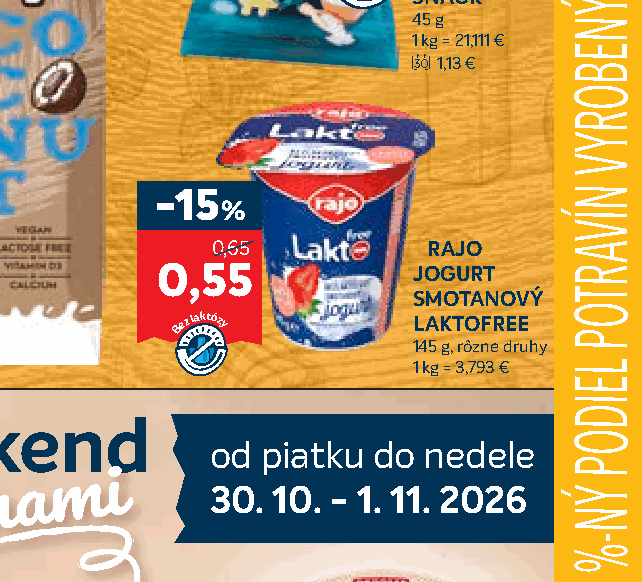 RAJO JOGURT SMOTANOVÝ LAKTOFREE