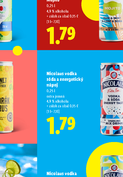 Nicolaus vodka sóda a energetický nápoj