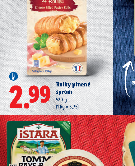 Rolky plnené syrom