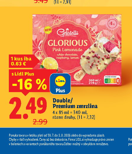 Double/ Premium zmrzlina