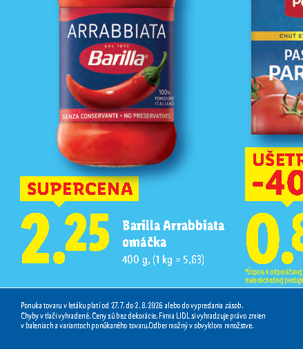 Barilla Arrabbiata omáčka
