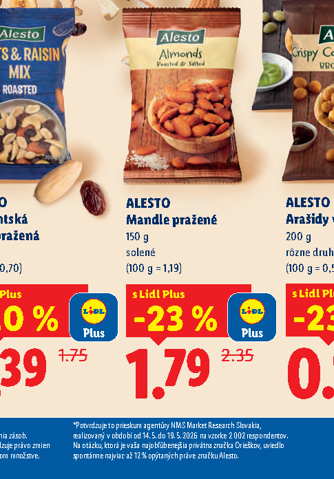 ALESTO Mandle pražené