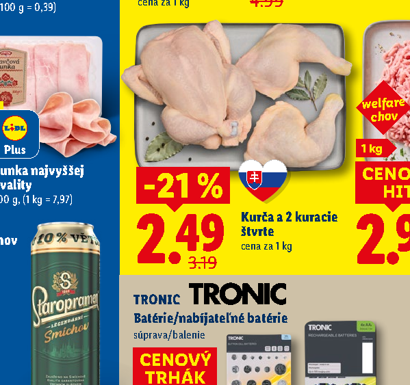 Kurča a 2 kuracie štvrte
