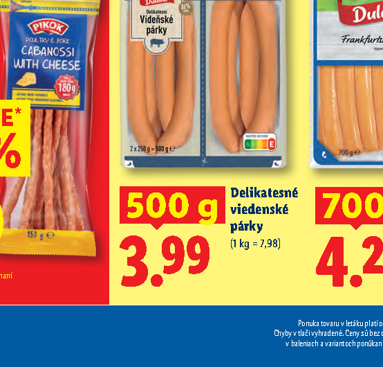 Delikatesné viedenské párky