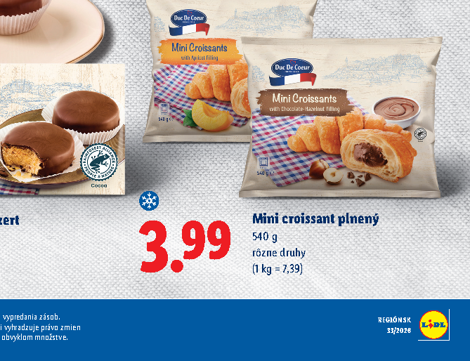Mini croissant plnený