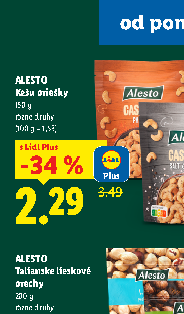 ALESTO Kešu oriešky