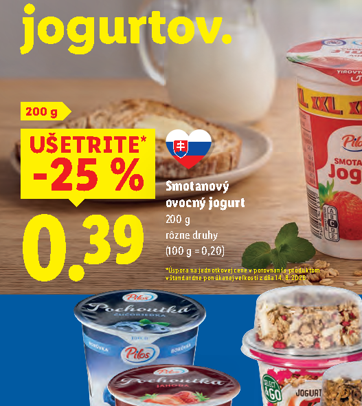 Smotanový ovocný jogurt