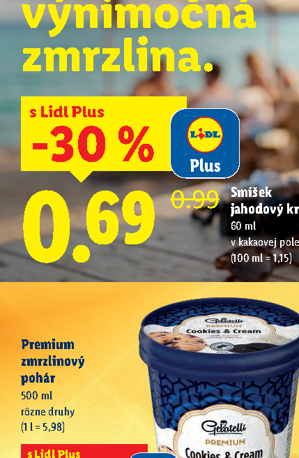Premium zmrzlinový pohár
