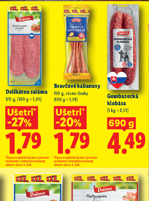 Bravčové kabanosy Delikátna saláma Gombasecká klobása