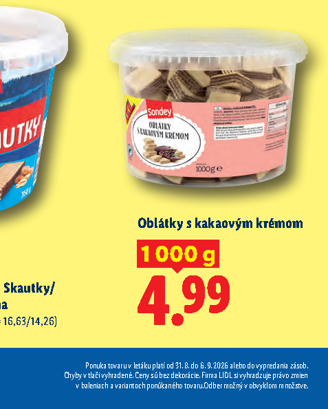 Oblátky s kakaovým krémom