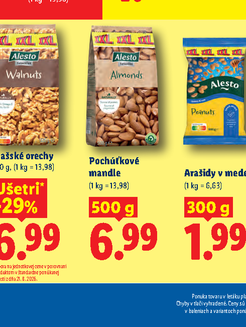 Pochúťkové mandle Arašidy v mede