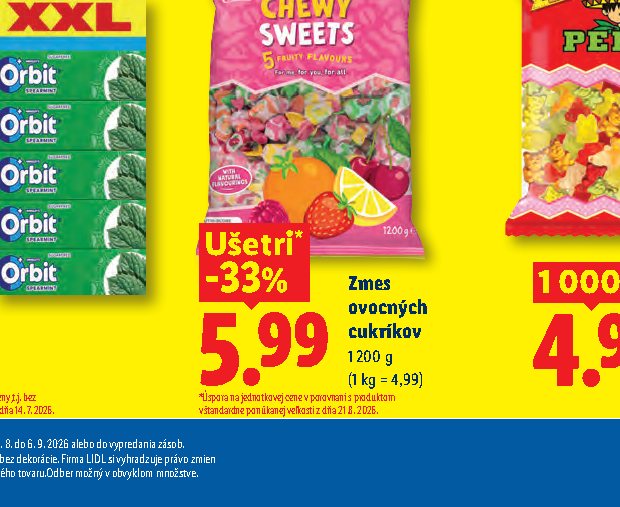 Zmes ovocných cukríkov