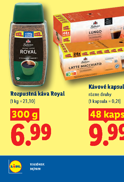 Rozpustná káva Royal