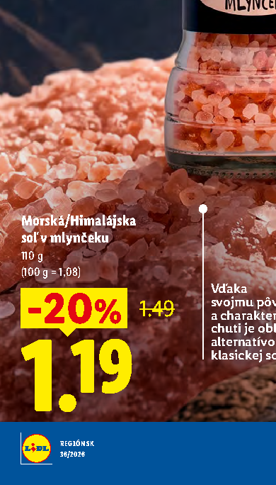 Morská/Himalájska soľ v mlynčeku