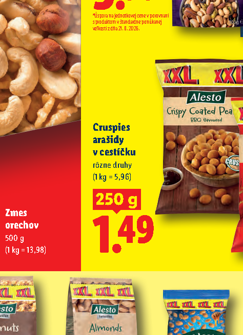 Cruspies arašidy v cestíčku
