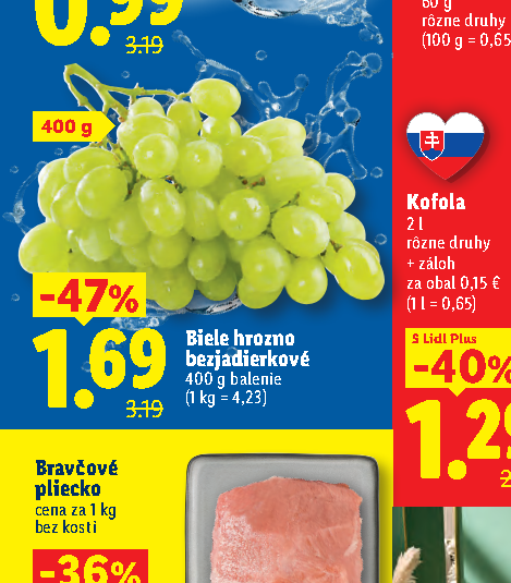 Biele hrozno bezjadierkové
