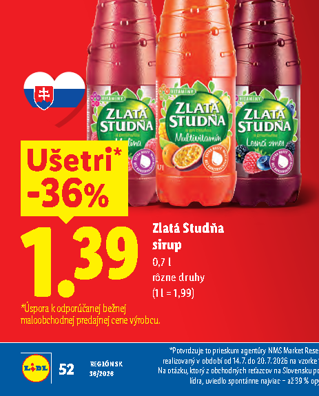 Zlatá Studňa sirup
