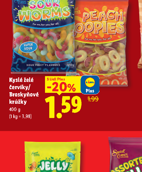 Kyslé želé červíky/ Broskyňové krúžky