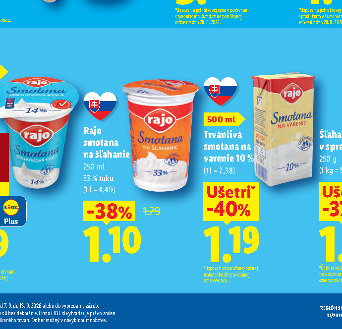 Trvanlivá smotana na varenie 10 %