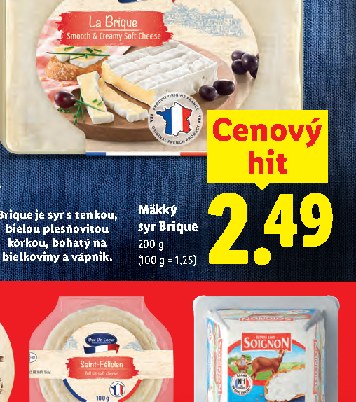 Mäkký syr Brique