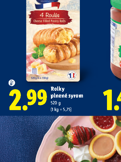 Rolky plnené syrom